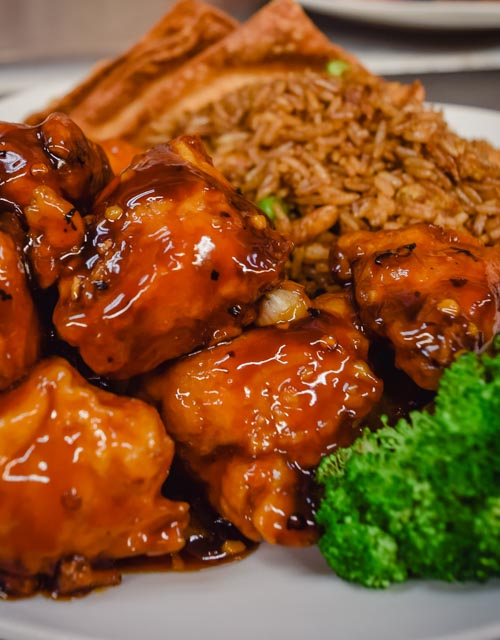 Chinese Cuisine - #14 Dinner Combo General Tso's Chicken at North Garden Chinese Restaurant